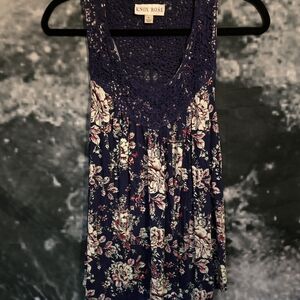 Knox Rose Purple and Pink Floral Tank Top